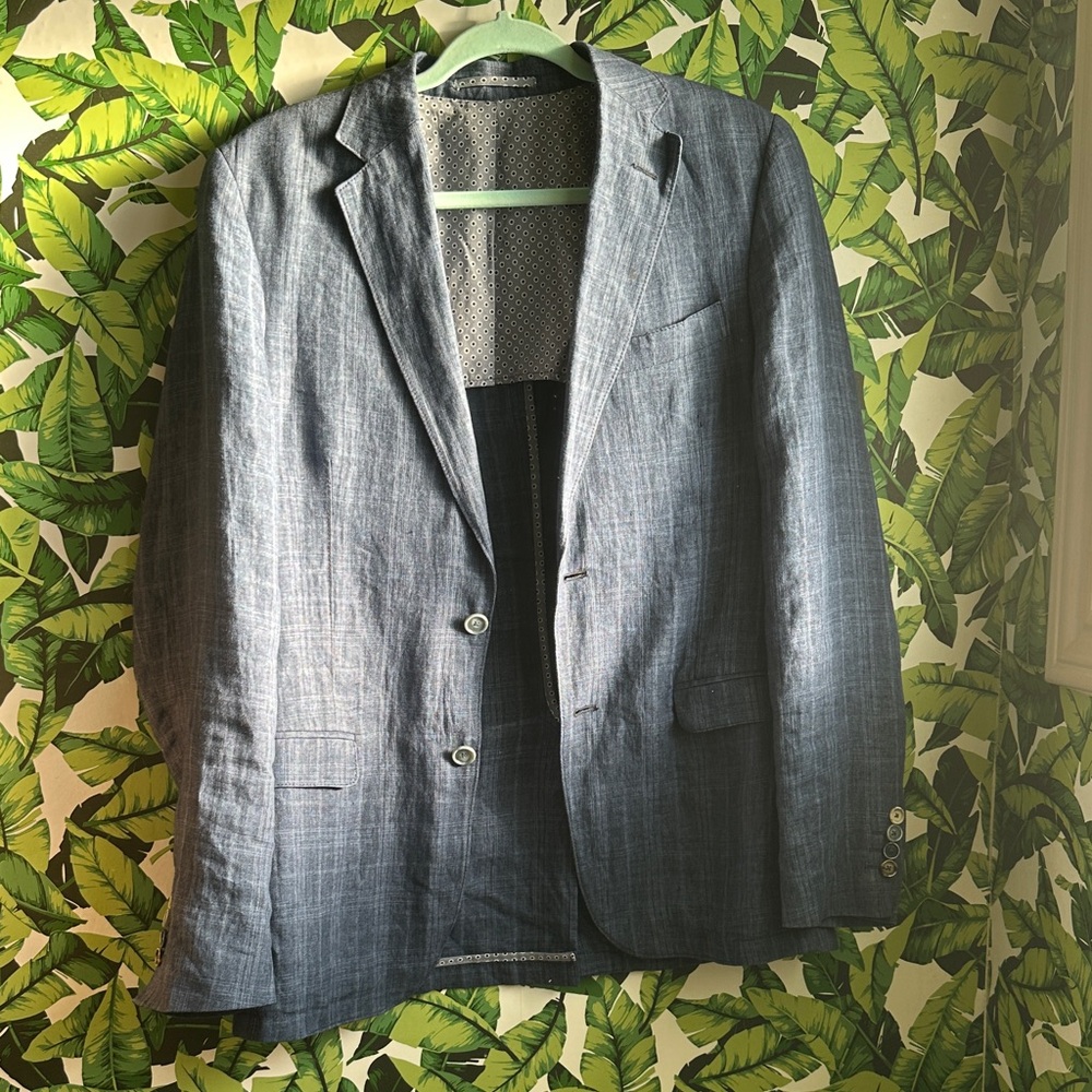 Sand Men's Blue-Gray Linen Sport Coat